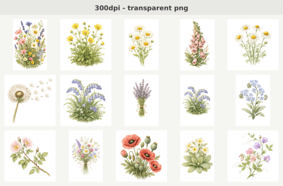 Download 15 Wildflower PNG Bundle - Flower Collection