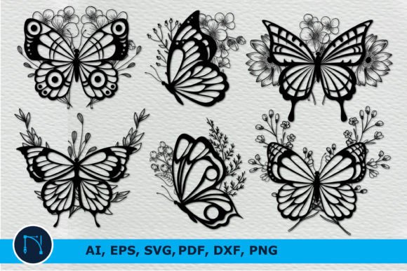 Download Laser Cut Butterfly Wildflower Bundle - Flower Collection