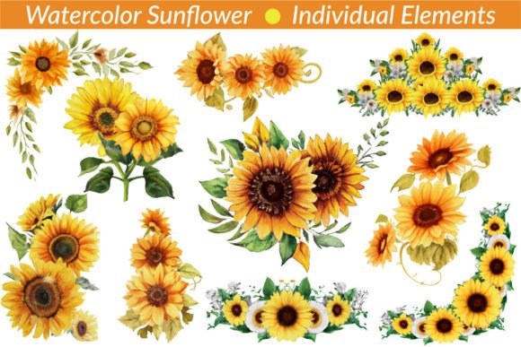 Download Watercolor Sunflower Bouquet Clipart - Flower Collection