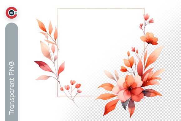 Download Minimalist Watercolor Flower Frame PNG - Flower Collection