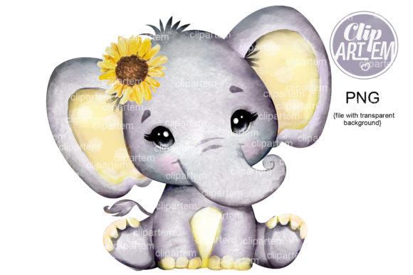 Download Sunflower Baby Girl Elephant PNG Images - Flower Collection