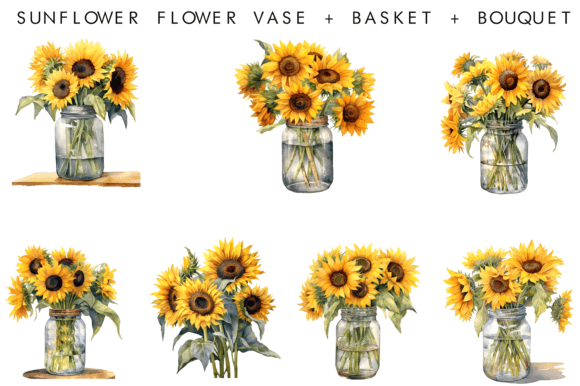 Download Watercolor Sunflower Flower Vase  Clipat - Flower Collection