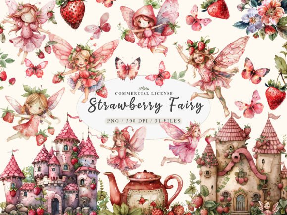 Download Fairy Garden Clipart, Strawberry Clipart - Garden clipart Collection