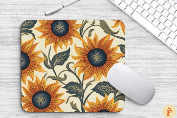 Download Beautiful Sunflowers Pattern Mouse Pad - Flower Collection