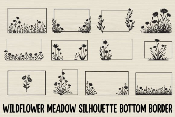 Download Wildflower Meadow Silhouette Border - Flower Collection