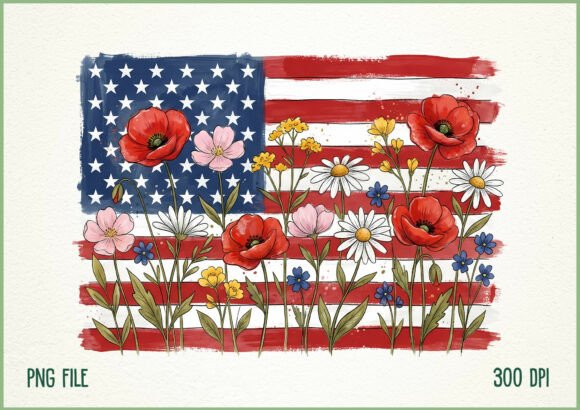 Download Floral American Flag Wildflower PNG - Flower Collection