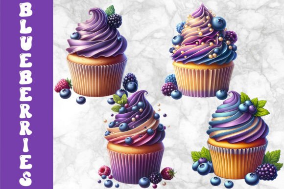 Download Blueberry Cupcakes Dessert Art - Cakes Collection