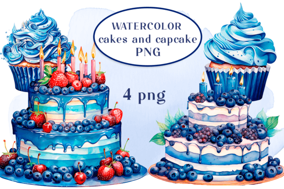 Download Watercolor Cakes and Cupcake PNG Clipart - Premium Resources