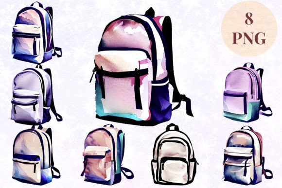 Download Backpack Watercolor 5 Clipart PNG - Backpack watercolor Collection