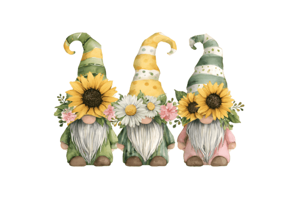 Download Sunflower Trio Gnomes PNG - Flower Collection
