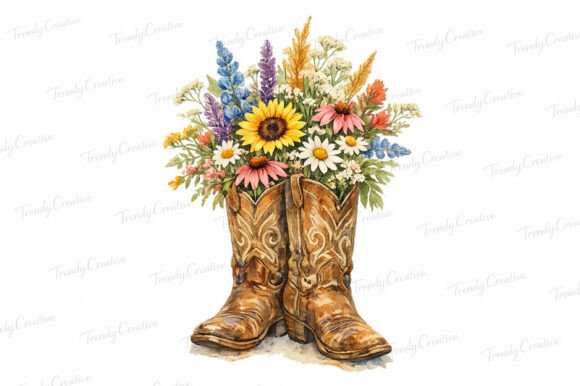 Download Cowgirl Boots Wildflower PNG - Flower Collection