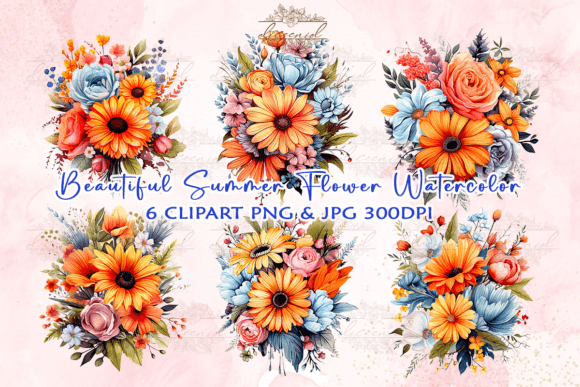 Download Summer Flower Watercolor Clipart - Flower Collection