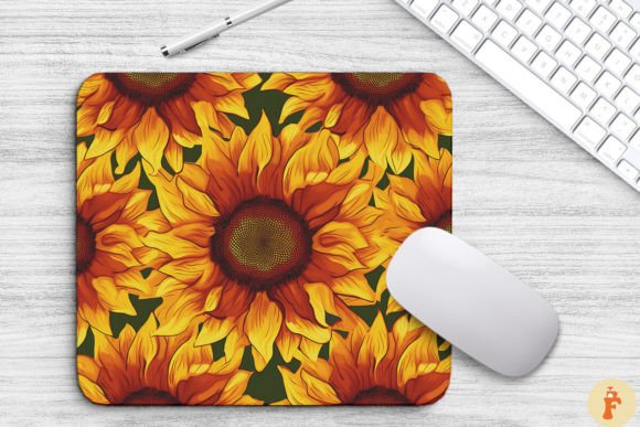 Download Beautiful Sunflowers Pattern Mouse Pad - Flower Collection