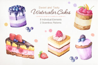 Download Watercolor Cakes Set - Cakes Collection
