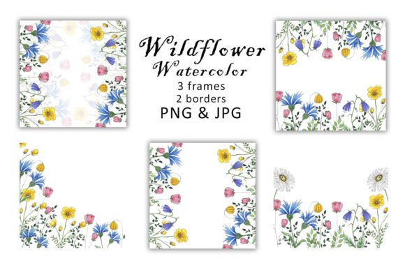 Download Watercolor Frames Clipart Wildflower PNG - Flower Collection