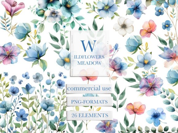 Download Wildflower Meadow, Dusty Blue Flowers - Flower Collection