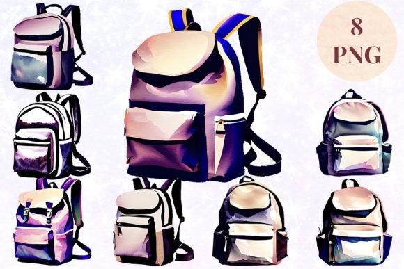 Download Backpack Watercolor 12 Clipart PNG - Backpack watercolor Collection