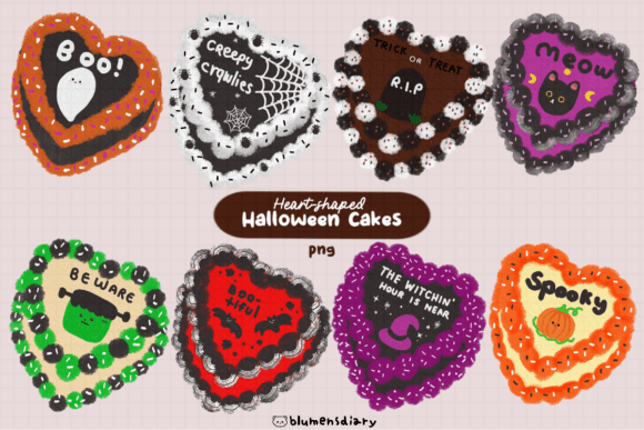 Download Heart Shaped Halloween Cakes Clipart - Premium Resources