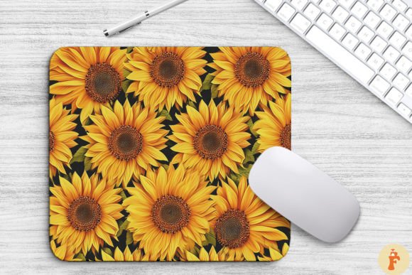 Download Beautiful Sunflowers Pattern Mouse Pad - Flower Collection