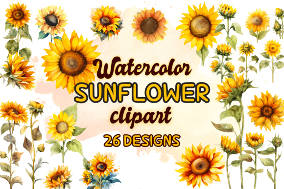 Download Watercolor Sunflower Clipart - Flower Collection