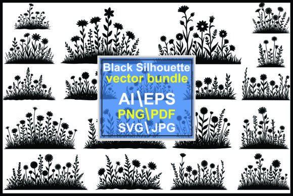 Download Wildflower Silhouette Vector Set - Flower Collection
