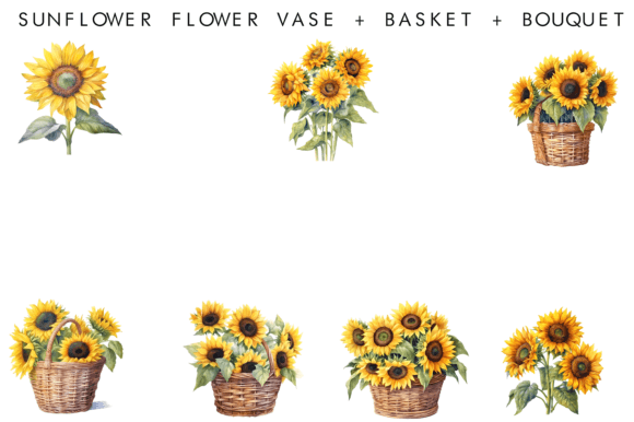 Download Watercolor Sunflower Flower Vase Clipat - Flower Collection
