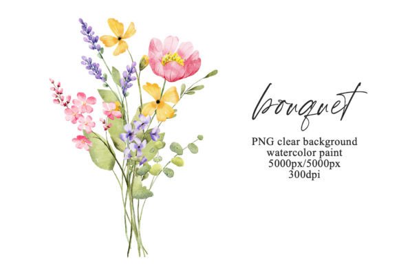 Download Watercolor Wild Flowers Clipart Bouquet. - Flower Collection