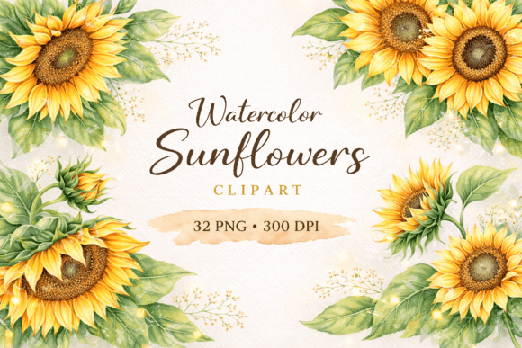 Download Watercolor Sunflowers, Floral Clipart - Flower Collection