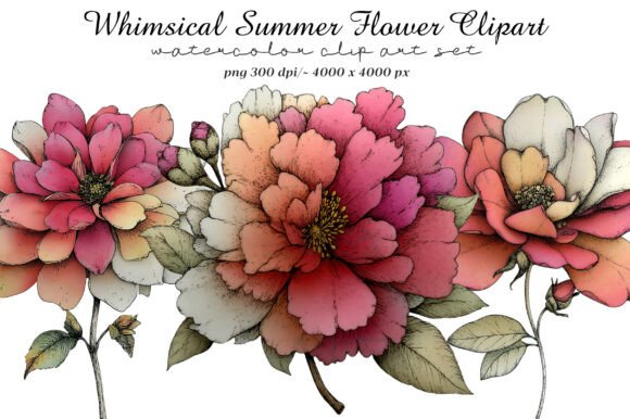 Download Whimsical Summer Flower Clipart - Flower Collection