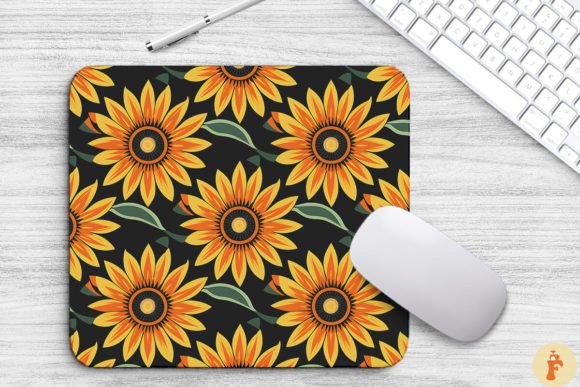Download Beautiful Sunflowers Pattern Mouse Pad - Flower Collection