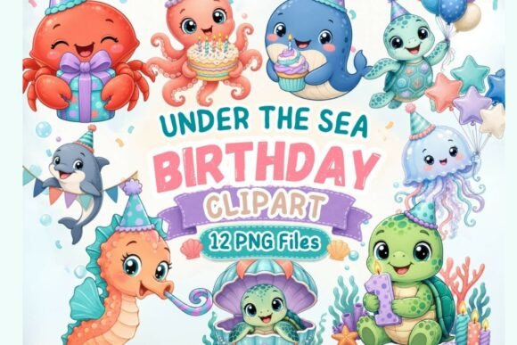 Download Under the Sea Birthday Clipart PNG - Premium Bundle