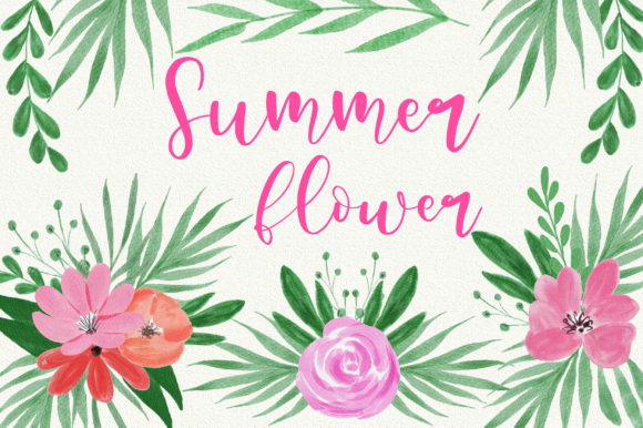 Download Summer Flower Watercolor Clip Art - Flower Collection