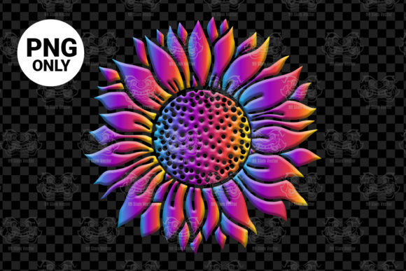 Download Rainbow Sunflower Sublimation Design - Flower Collection