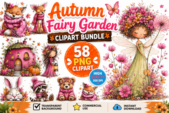 Download Magical Autumn Fairy Garden Clipart - Garden clipart Collection