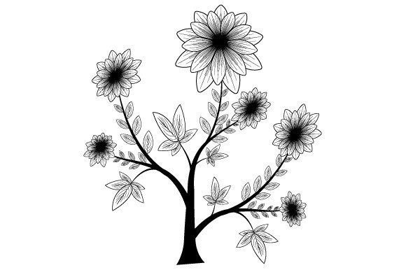 Download Black and White Flower - Premium Resources