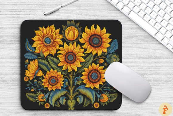 Download Scandinavian Folk Art Style Sunflowers - Flower Collection