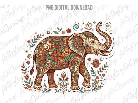 Download Boho Animal Elephant of Flowers PNG - Flower Collection