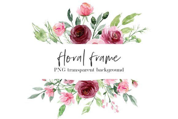 Download Watercolor Flower Frame Border, PNG. - Flower Collection