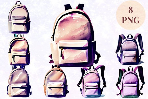 Download Backpack Watercolor 10 Clipart PNG - Backpack watercolor Collection