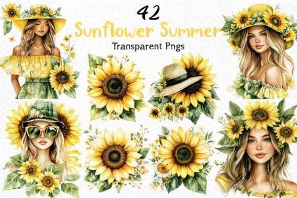 Download Watercolor Sunflower Summer Clipart PNG - Flower Collection