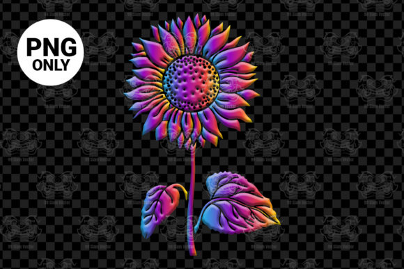 Download Rainbow Sunflower Sublimation Design - Flower Collection