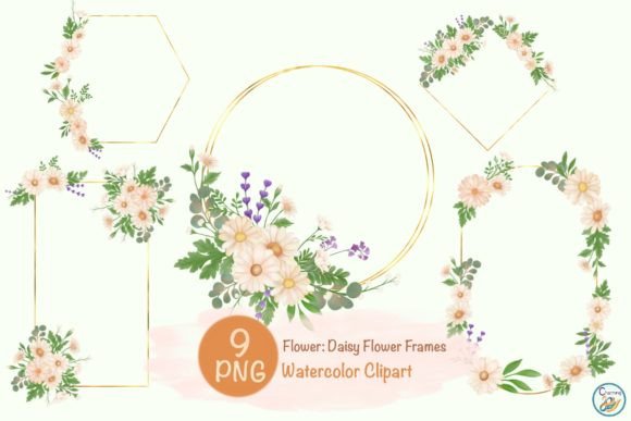 Download Watercolor Elements | Daisy Flower Frame - Flower Collection