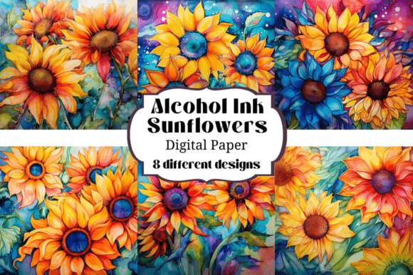 Download Pretty Alcohol Ink Sunflower Backgrounds - Flower Collection