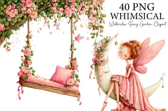 Download Watercolor Fairy Garden Clipart Bundle - Garden clipart Collection