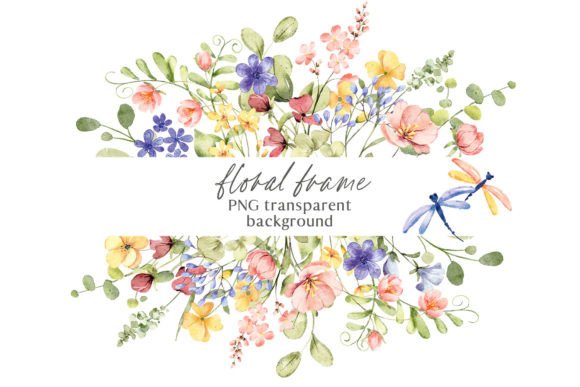 Download Watercolor Flower Frame Border. - Flower Collection