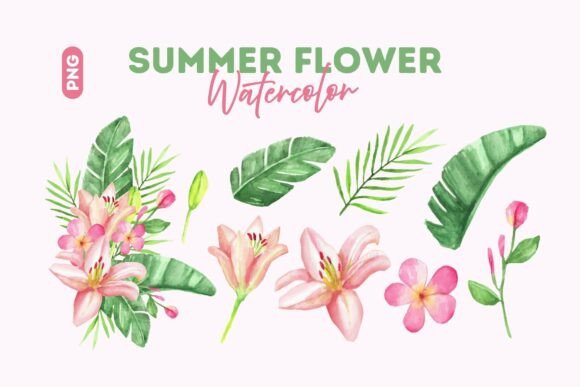 Download Summer Flower Watercolor Clipart Set - Flower Collection