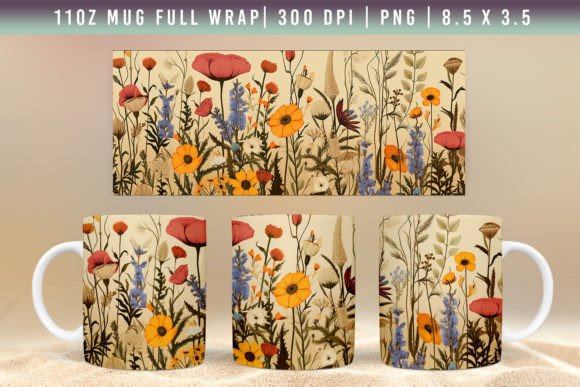 Download 3D Flower Mug Wrap, Sublimation Designs - Flower Collection