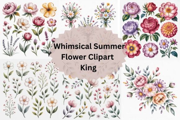 Download Whimsical Summer Flower Clipart - Flower Collection