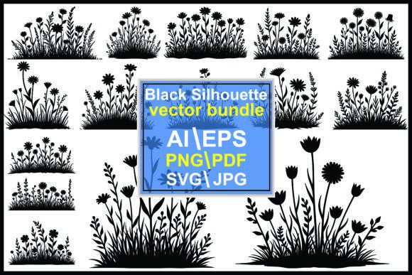 Download Silhouette Garden Wildflowers Bundle - Flower Collection