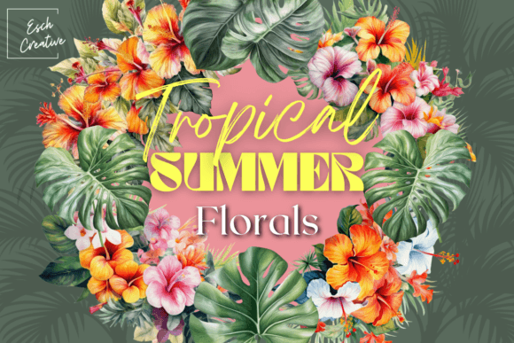 Download Tropical Summer Flower Watercolor Bundle - Flower Collection